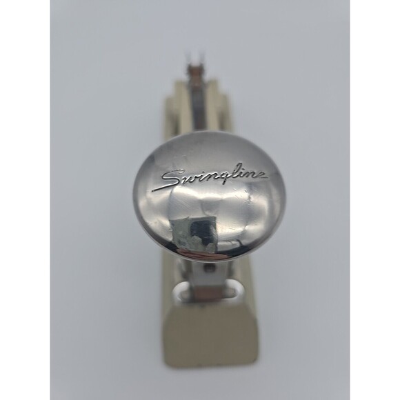 Vintage Swingline No 13 High Carbon Stapler Beige Heavy Duty Steel Made In USA - Picture 8 of 12